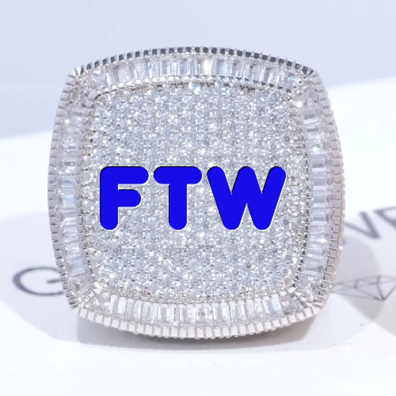 CUSTOM LETTER 3D ICED RING made by The GUU Shop