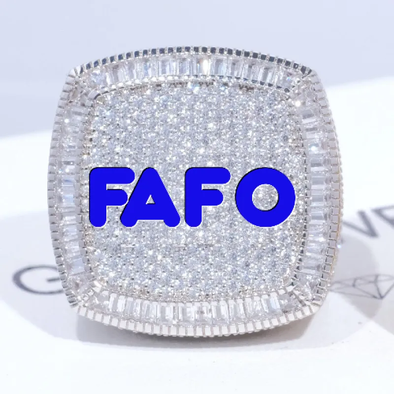 CUSTOM LETTER 3D ICED RING made by The GUU Shop