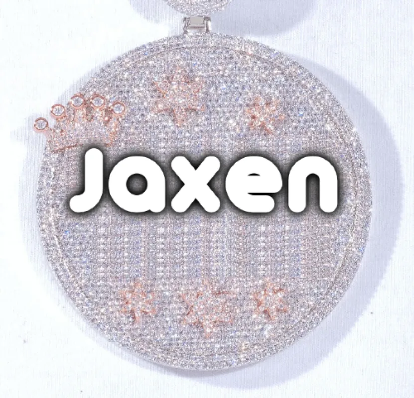 CUSTOM LETTER NECKLACE 3D BIG CROWN DISC made by The GUU Shop