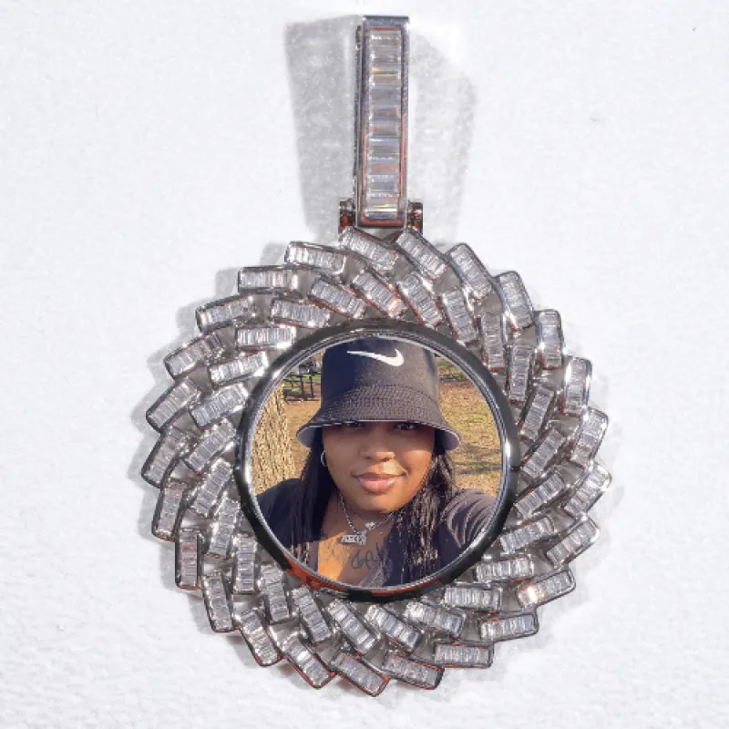 Large 3D Baguette Custom Picture Pendant made by The GUU Shop