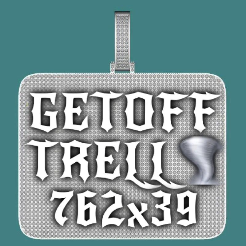CUSTOM LETTER NECKLACE 3D BIG SQUARE made by The GUU Shop
