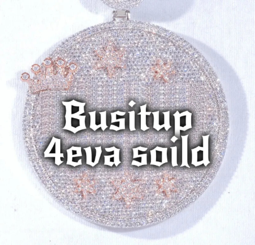 CUSTOM LETTER NECKLACE 3D BIG CROWN DISC made by The GUU Shop