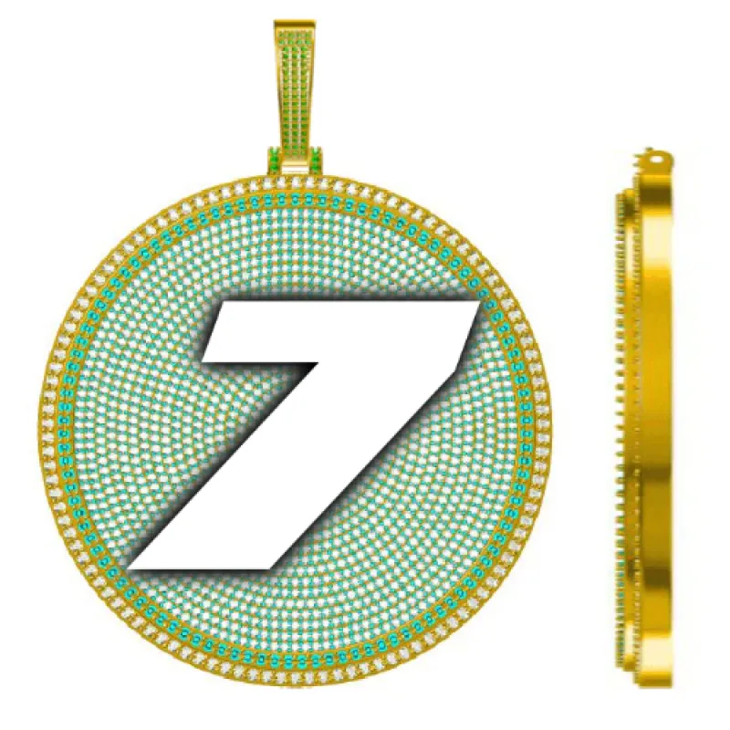 CUSTOM LETTER NECKLACE 3D BIG DISC made by The GUU Shop