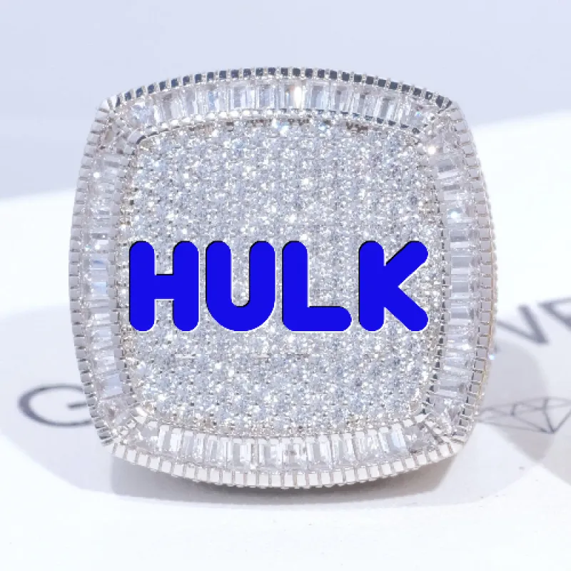 CUSTOM LETTER 3D ICED RING made by The GUU Shop