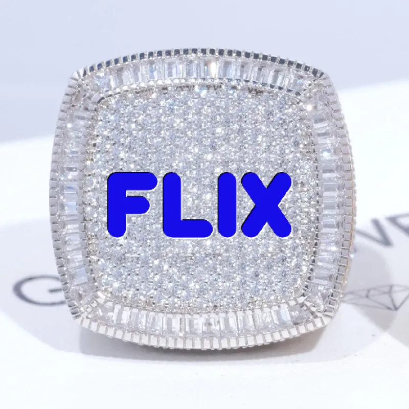 CUSTOM LETTER 3D ICED RING made by The GUU Shop