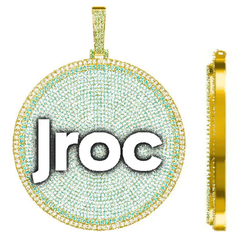 CUSTOM LETTER NECKLACE 3D BIG DISC made by The GUU Shop