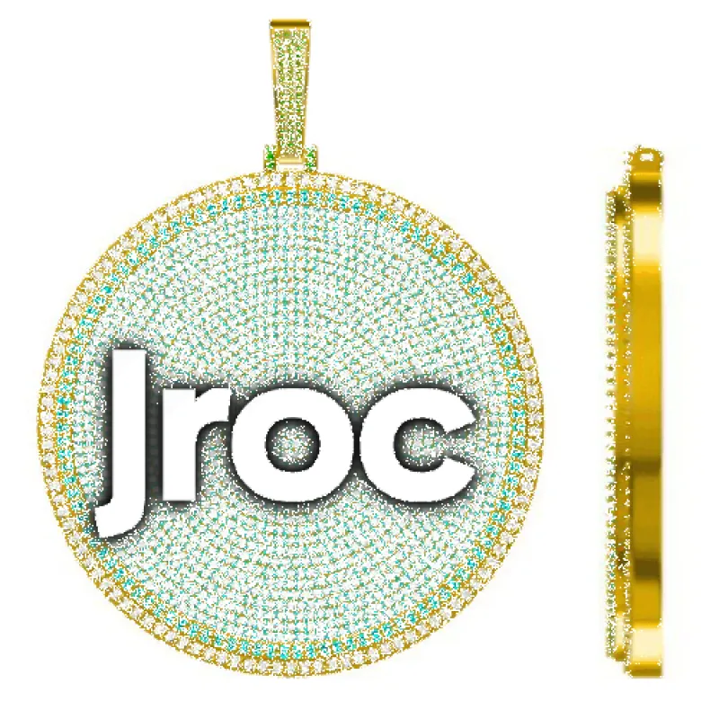 CUSTOM LETTER NECKLACE 3D BIG DISC made by The GUU Shop