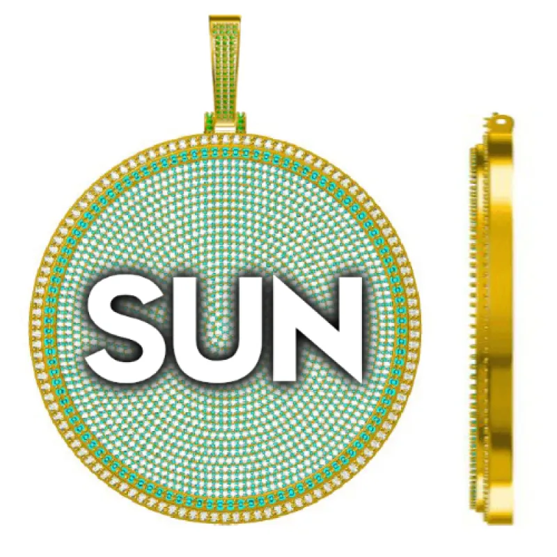 CUSTOM LETTER NECKLACE 3D BIG DISC made by The GUU Shop