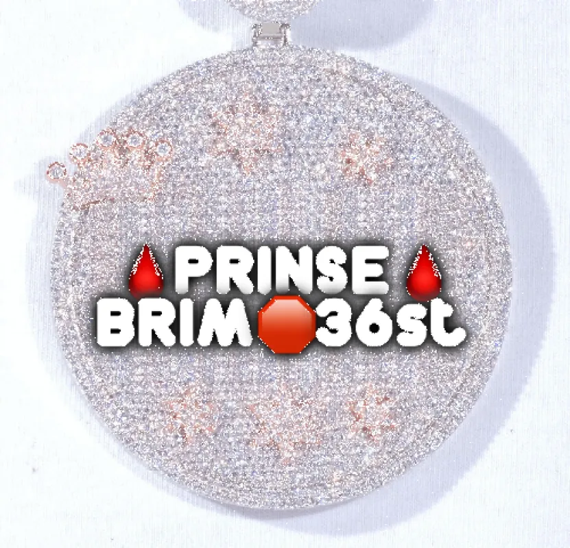 CUSTOM LETTER NECKLACE 3D BIG CROWN DISC made by The GUU Shop