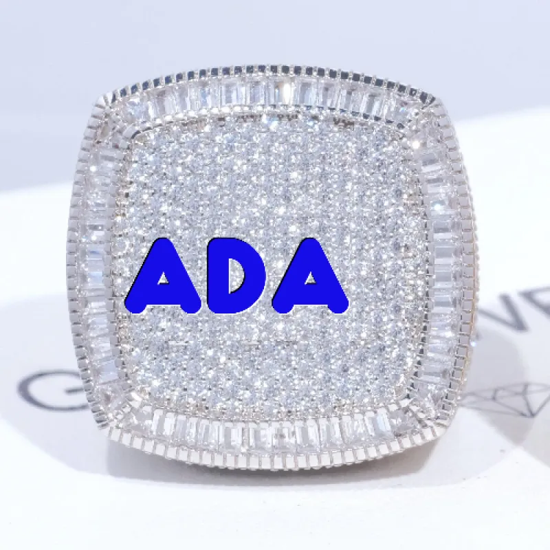 CUSTOM LETTER 3D ICED RING made by The GUU Shop