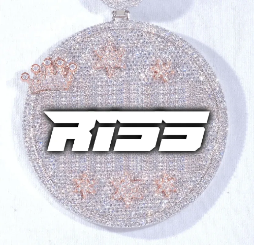 CUSTOM LETTER NECKLACE 3D BIG CROWN DISC made by The GUU Shop