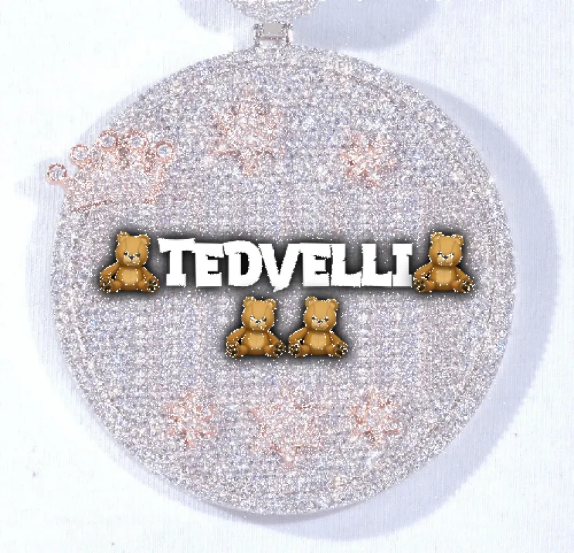 CUSTOM LETTER NECKLACE 3D BIG CROWN DISC made by The GUU Shop