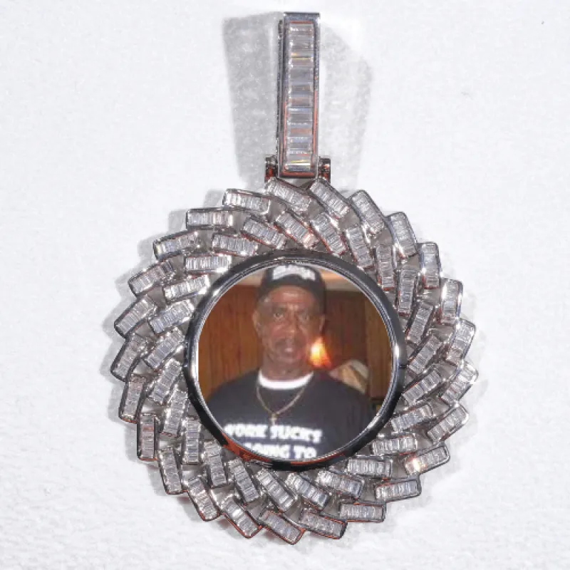 Large 3D Baguette Custom Picture Pendant made by The GUU Shop
