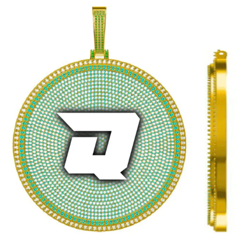 CUSTOM LETTER NECKLACE 3D BIG DISC made by The GUU Shop