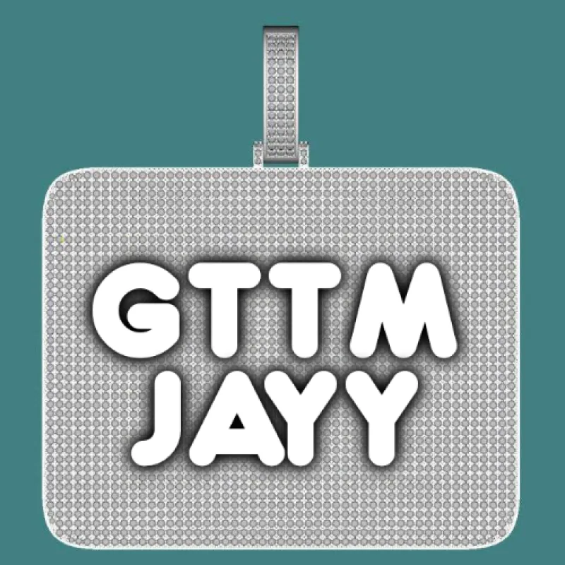 CUSTOM LETTER NECKLACE 3D BIG SQUARE made by The GUU Shop