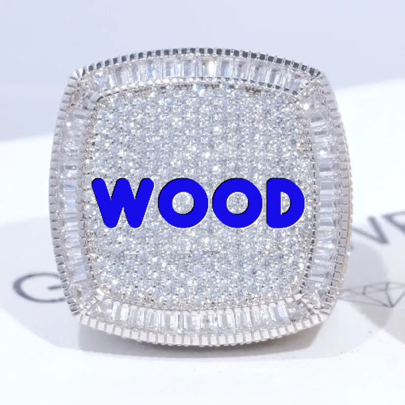 CUSTOM LETTER 3D ICED RING made by The GUU Shop
