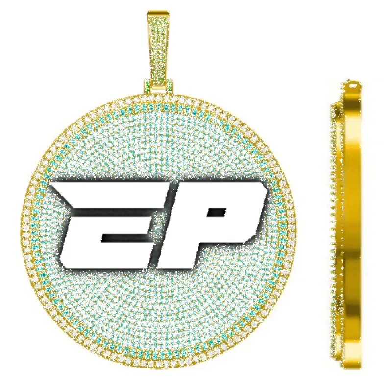 CUSTOM LETTER NECKLACE 3D BIG DISC made by The GUU Shop