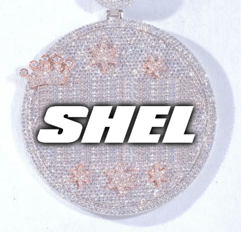 CUSTOM LETTER NECKLACE 3D BIG CROWN DISC made by The GUU Shop