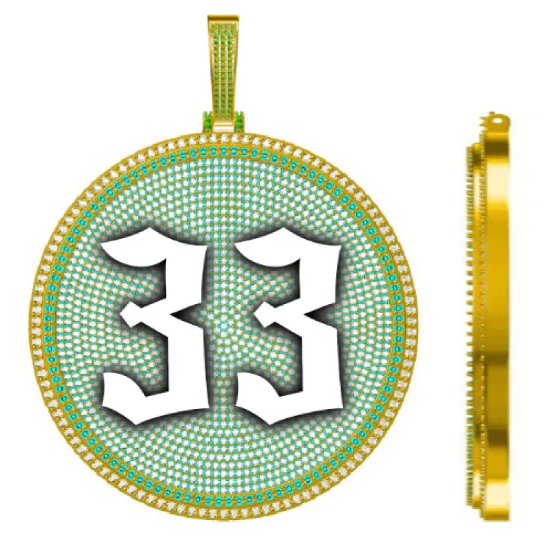 CUSTOM LETTER NECKLACE 3D BIG DISC made by The GUU Shop