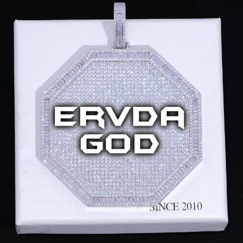 CUSTOM LETTER NECKLACE 3D BIG OCTAGON made by The GUU Shop