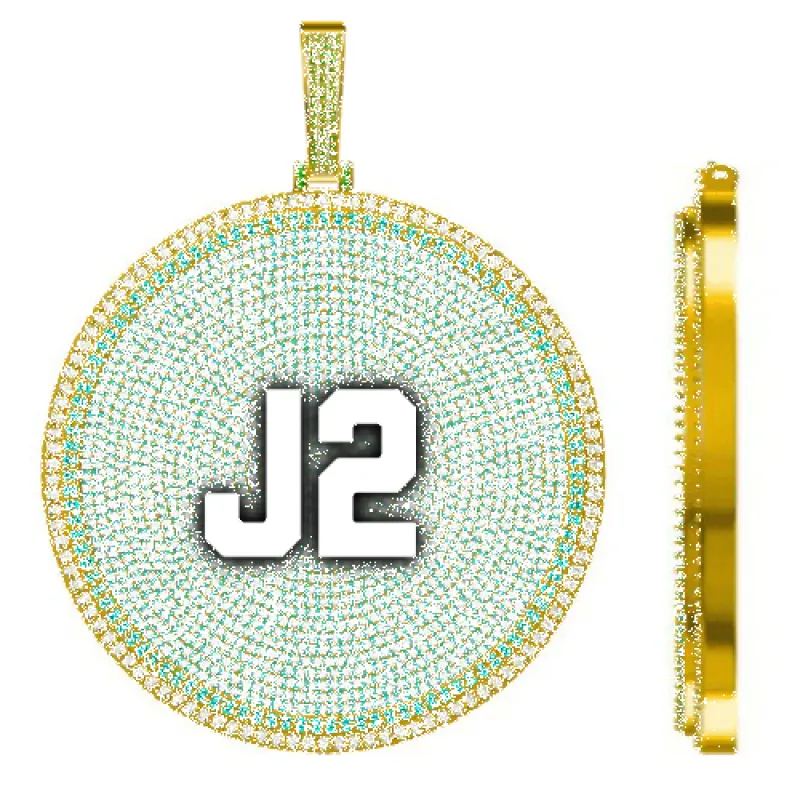 CUSTOM LETTER NECKLACE 3D BIG DISC made by The GUU Shop