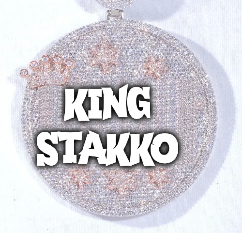CUSTOM LETTER NECKLACE 3D BIG CROWN DISC made by The GUU Shop