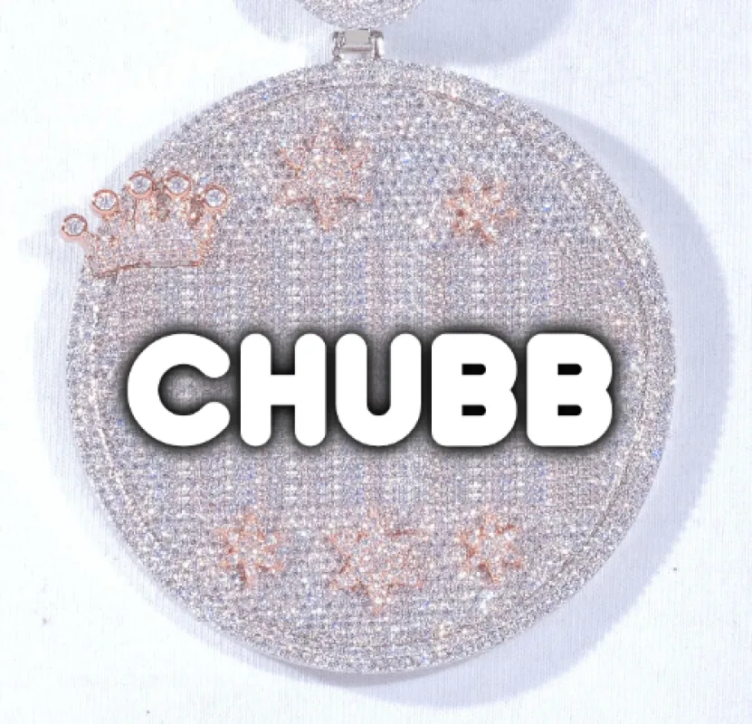 CUSTOM LETTER NECKLACE 3D BIG CROWN DISC made by The GUU Shop