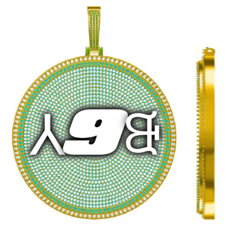 CUSTOM LETTER NECKLACE 3D BIG DISC made by The GUU Shop