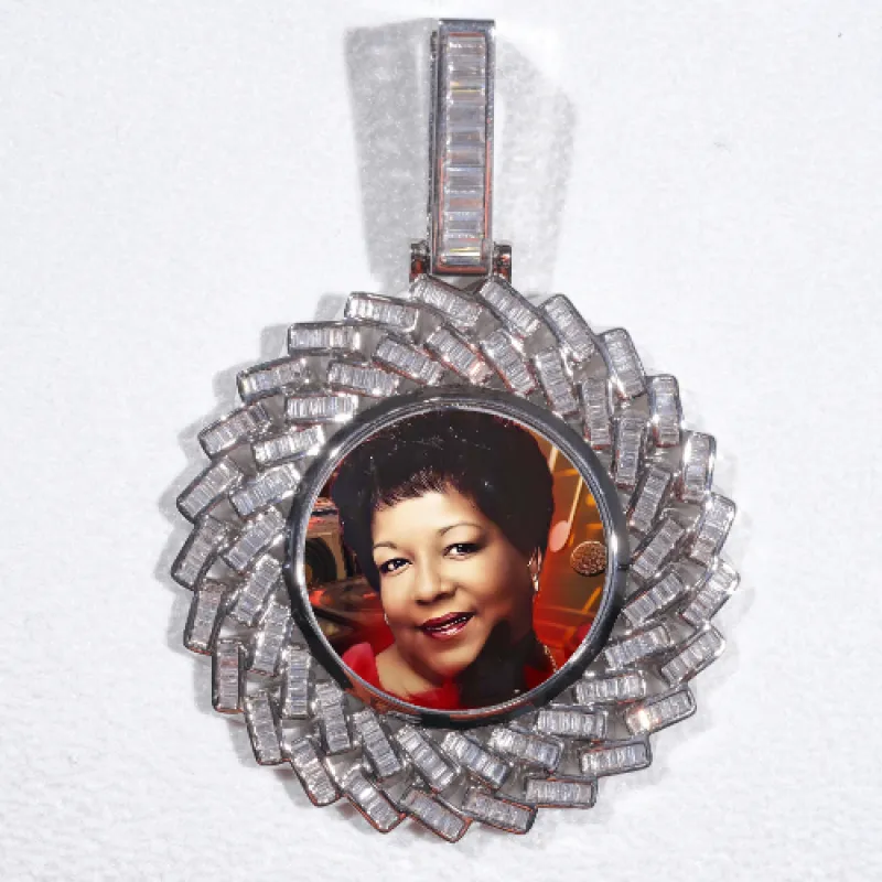 Large 3D Baguette Custom Picture Pendant made by The GUU Shop