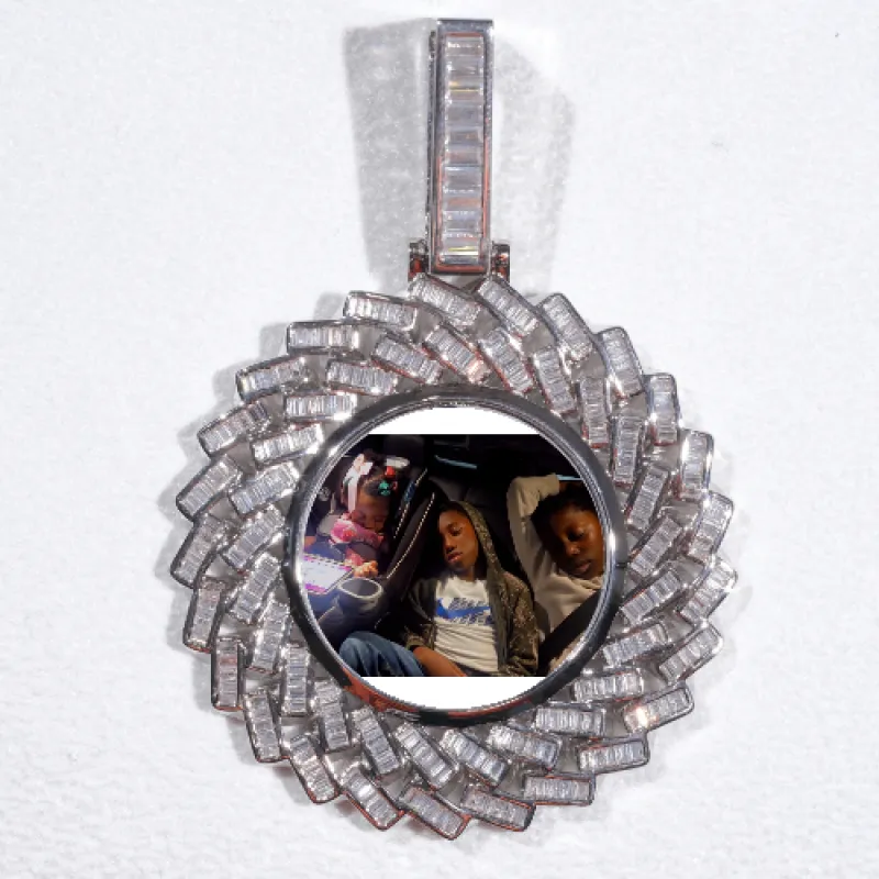 Large 3D Baguette Custom Picture Pendant made by The GUU Shop