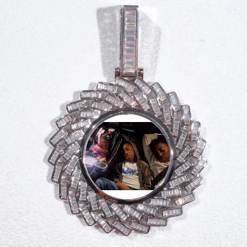 Large 3D Baguette Custom Picture Pendant sold by The GUU Shop