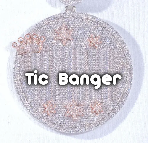 CUSTOM LETTER NECKLACE 3D BIG CROWN DISC sold by The GUU Shop