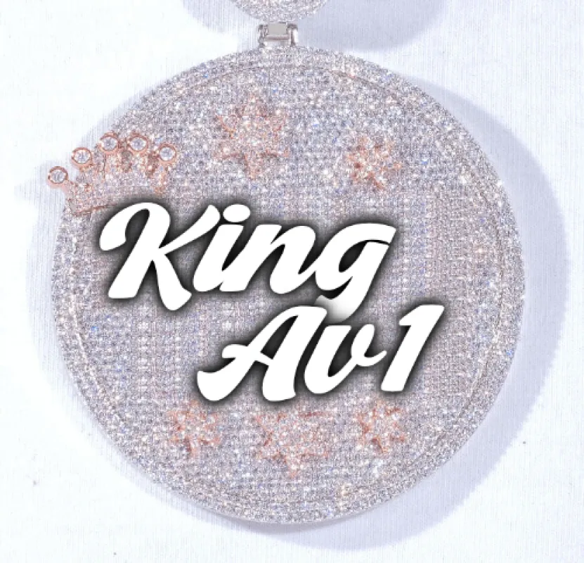 CUSTOM LETTER NECKLACE 3D BIG CROWN DISC made by The GUU Shop