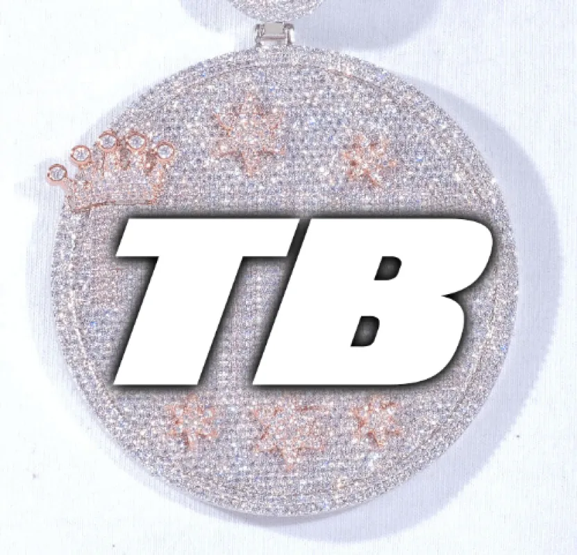 CUSTOM LETTER NECKLACE 3D BIG CROWN DISC made by The GUU Shop