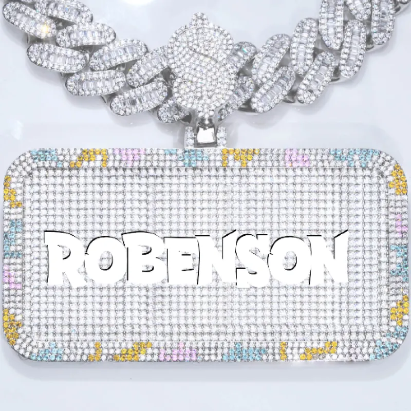 CUSTOM LETTER NECKLACE 3D COLORFUL SQUARE made by The GUU Shop