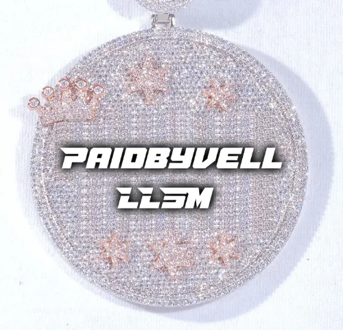 CUSTOM LETTER NECKLACE 3D BIG CROWN DISC sold by The GUU Shop