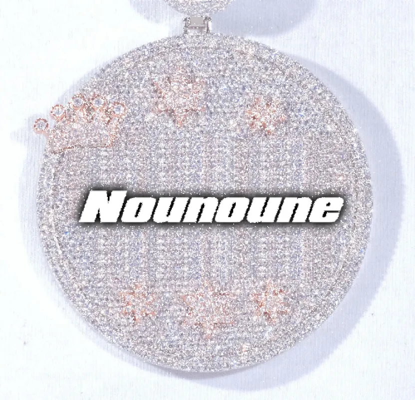 CUSTOM LETTER NECKLACE 3D BIG CROWN DISC made by The GUU Shop