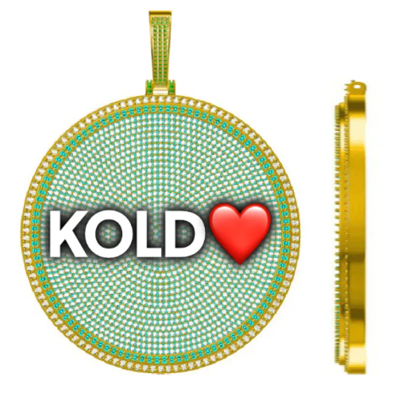 CUSTOM LETTER NECKLACE 3D BIG DISC made by The GUU Shop