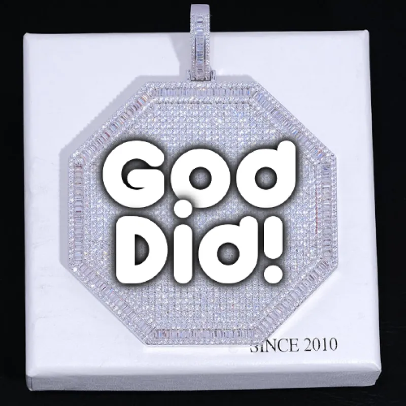 CUSTOM LETTER NECKLACE 3D BIG OCTAGON made by The GUU Shop