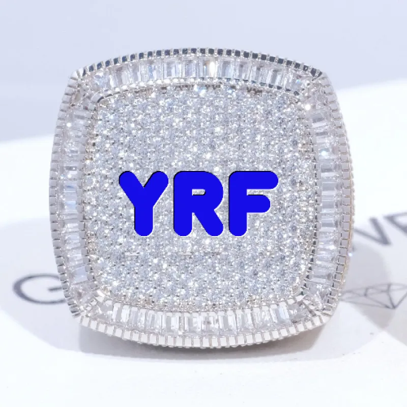 CUSTOM LETTER 3D ICED RING made by The GUU Shop