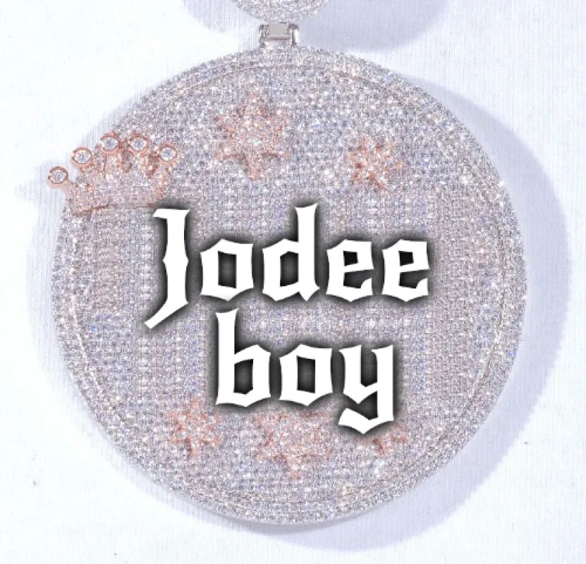 CUSTOM LETTER NECKLACE 3D BIG CROWN DISC made by The GUU Shop