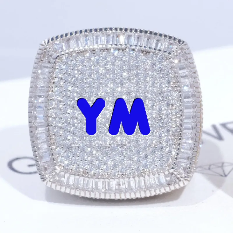 CUSTOM LETTER 3D ICED RING made by The GUU Shop