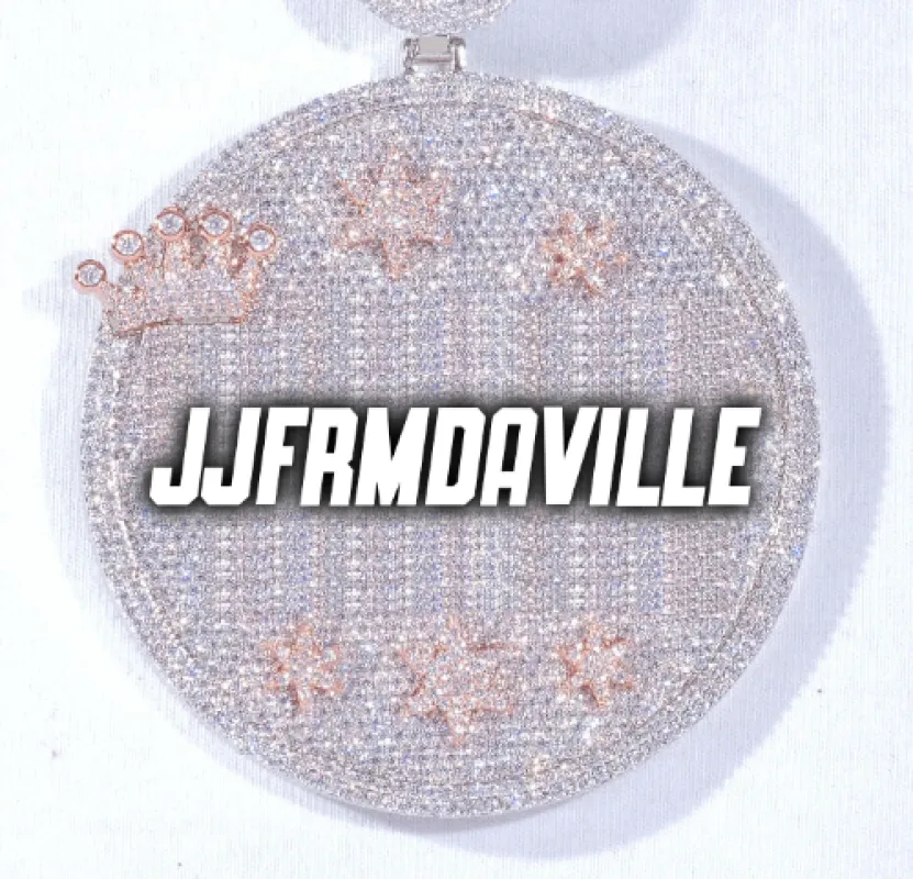 CUSTOM LETTER NECKLACE 3D BIG CROWN DISC made by The GUU Shop