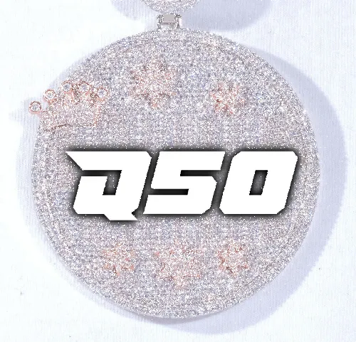CUSTOM LETTER NECKLACE 3D BIG CROWN DISC sold by The GUU Shop