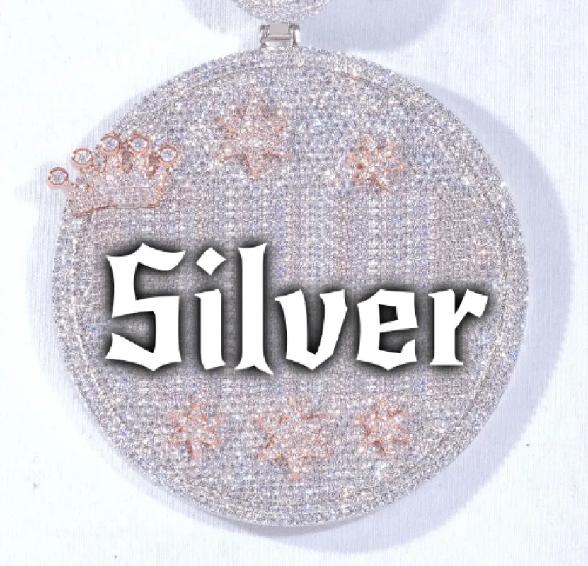 CUSTOM LETTER NECKLACE 3D BIG CROWN DISC made by The GUU Shop