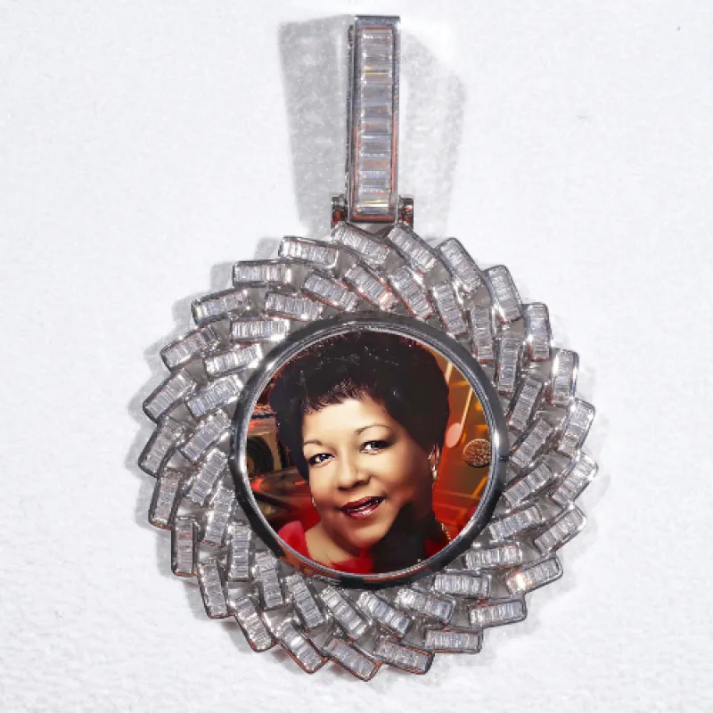 Large 3D Baguette Custom Picture Pendant made by The GUU Shop