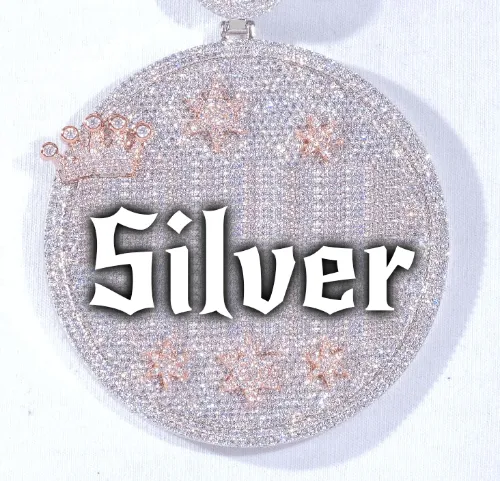 CUSTOM LETTER NECKLACE 3D BIG CROWN DISC sold by The GUU Shop