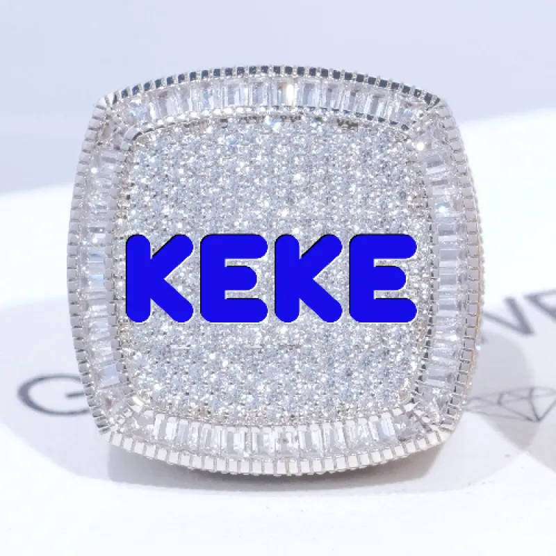 CUSTOM LETTER 3D ICED RING made by The GUU Shop