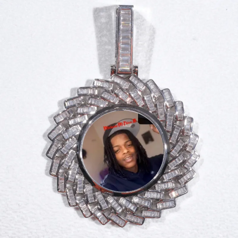 Large 3D Baguette Custom Picture Pendant made by The GUU Shop