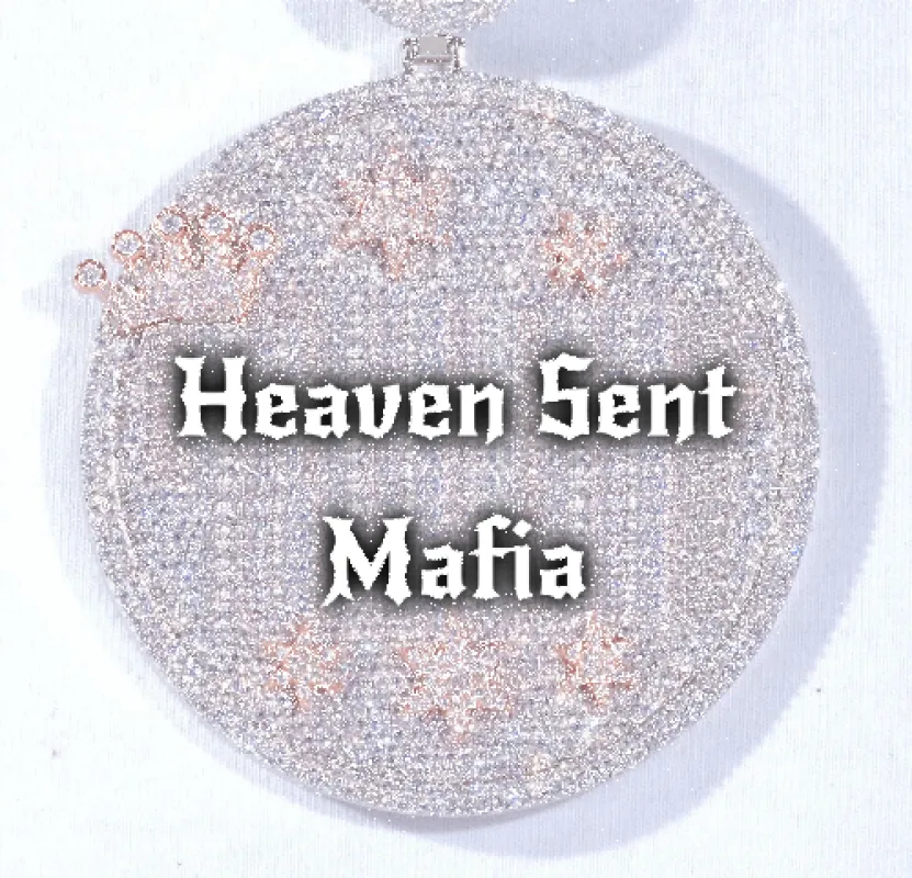 CUSTOM LETTER NECKLACE 3D BIG CROWN DISC made by The GUU Shop
